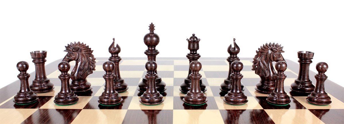 All chess pieces are triple weighted. Total weight of the chess set is 5.291 lbs (2400 grams)
